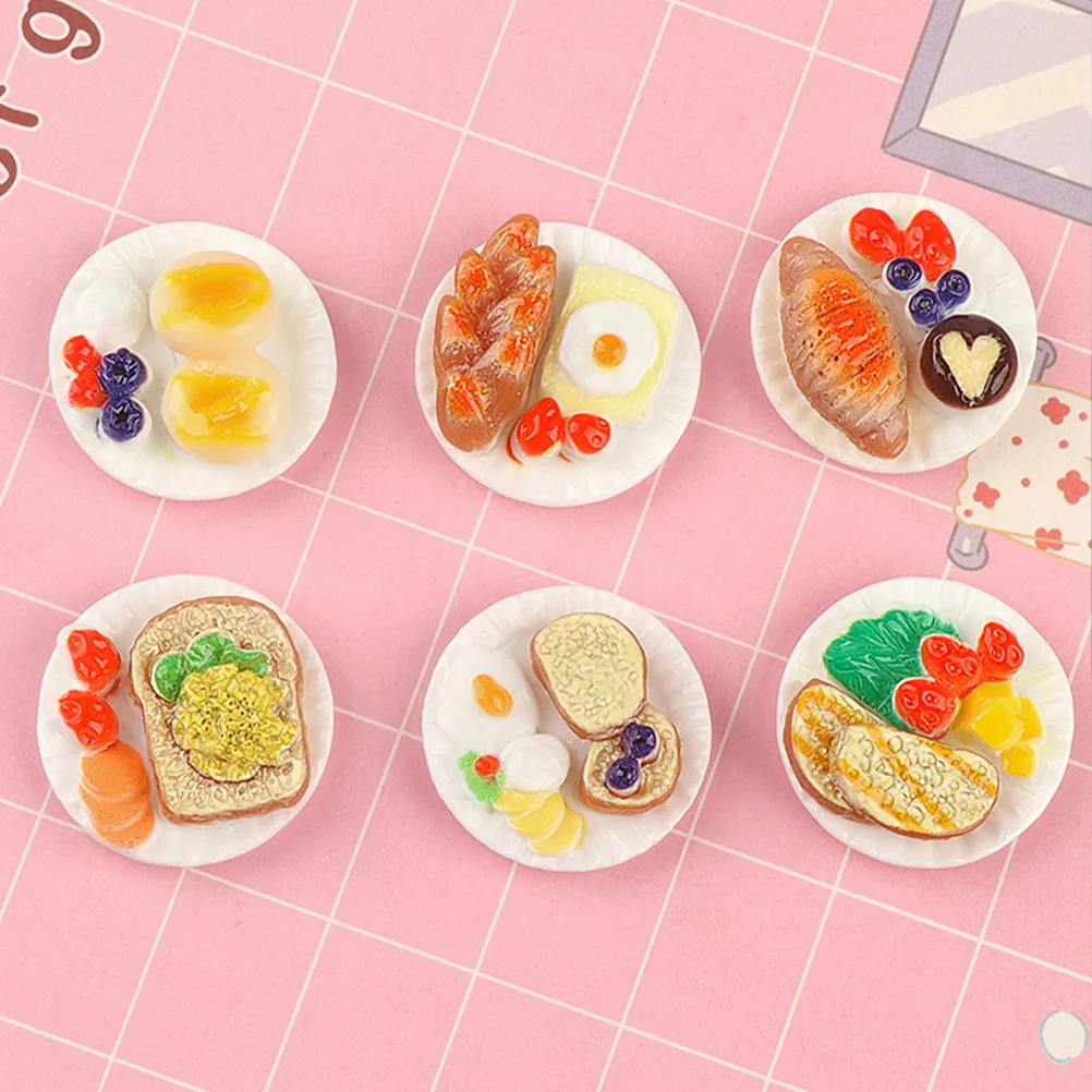 

24Pcs Miniature Food Ornaments Resin Craft Decors Mini House Kitchen Decoration Pretend Play Decorative Fake Food