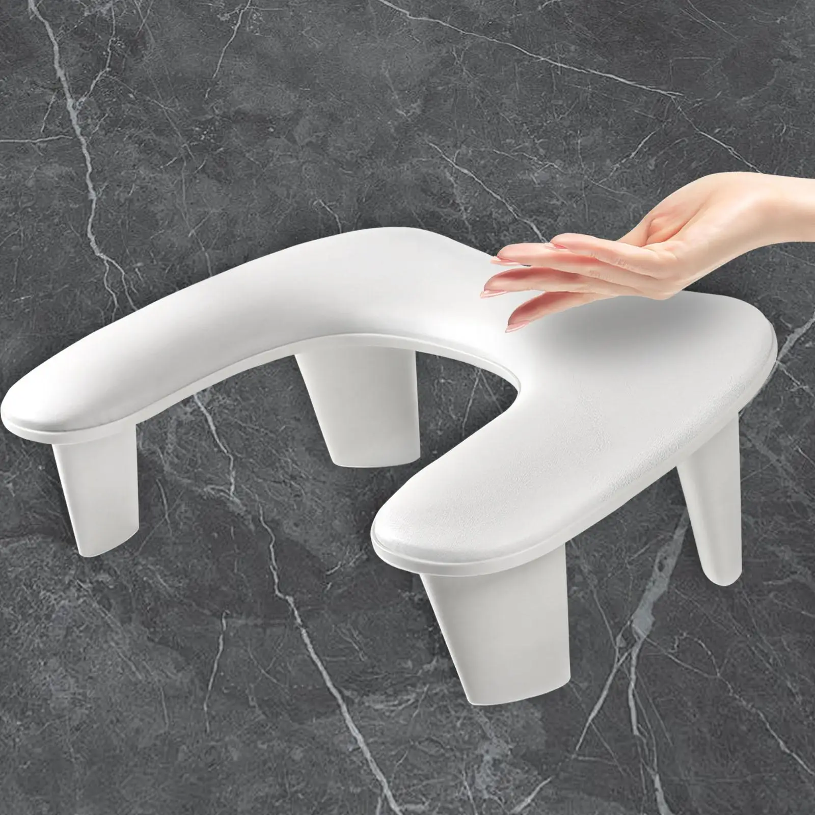 Durable Nail Pillow ABS PU Leather Hand Rest Cushion U Shape Arm Rest Holder for Salon and Home Nail Art Accessories
