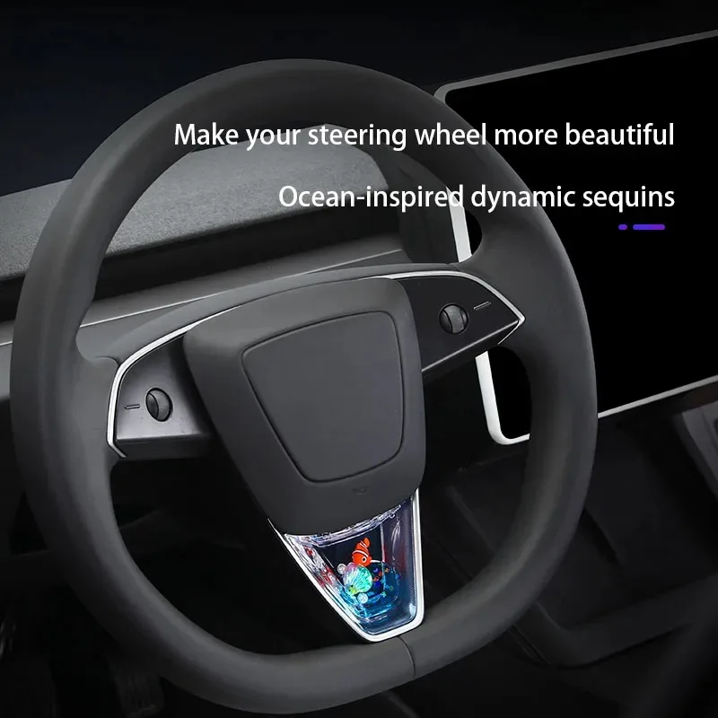 For Tesla Car Oceanarium Dynamic Flowing Car Sequins - Suitable for Tesla Model 3/Y. Car Decoration. Available in Three Color