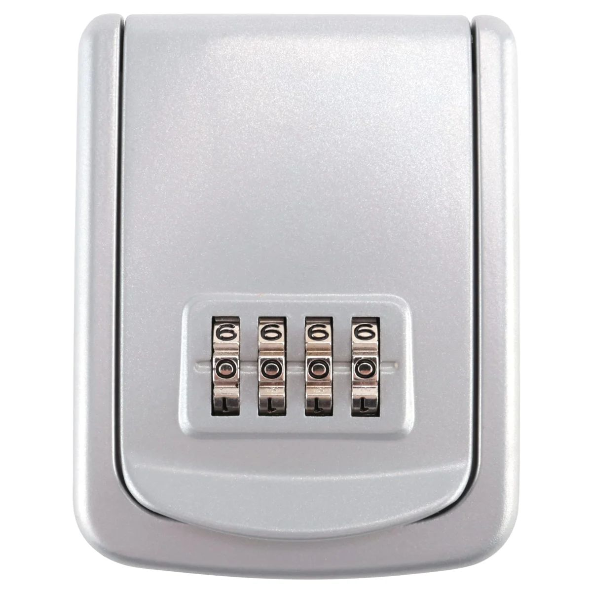 耐候性セキュリティキー収納ロックボックス、壁掛け、ハウスキー用4桁コンビネーションロックボックス、シルバー
