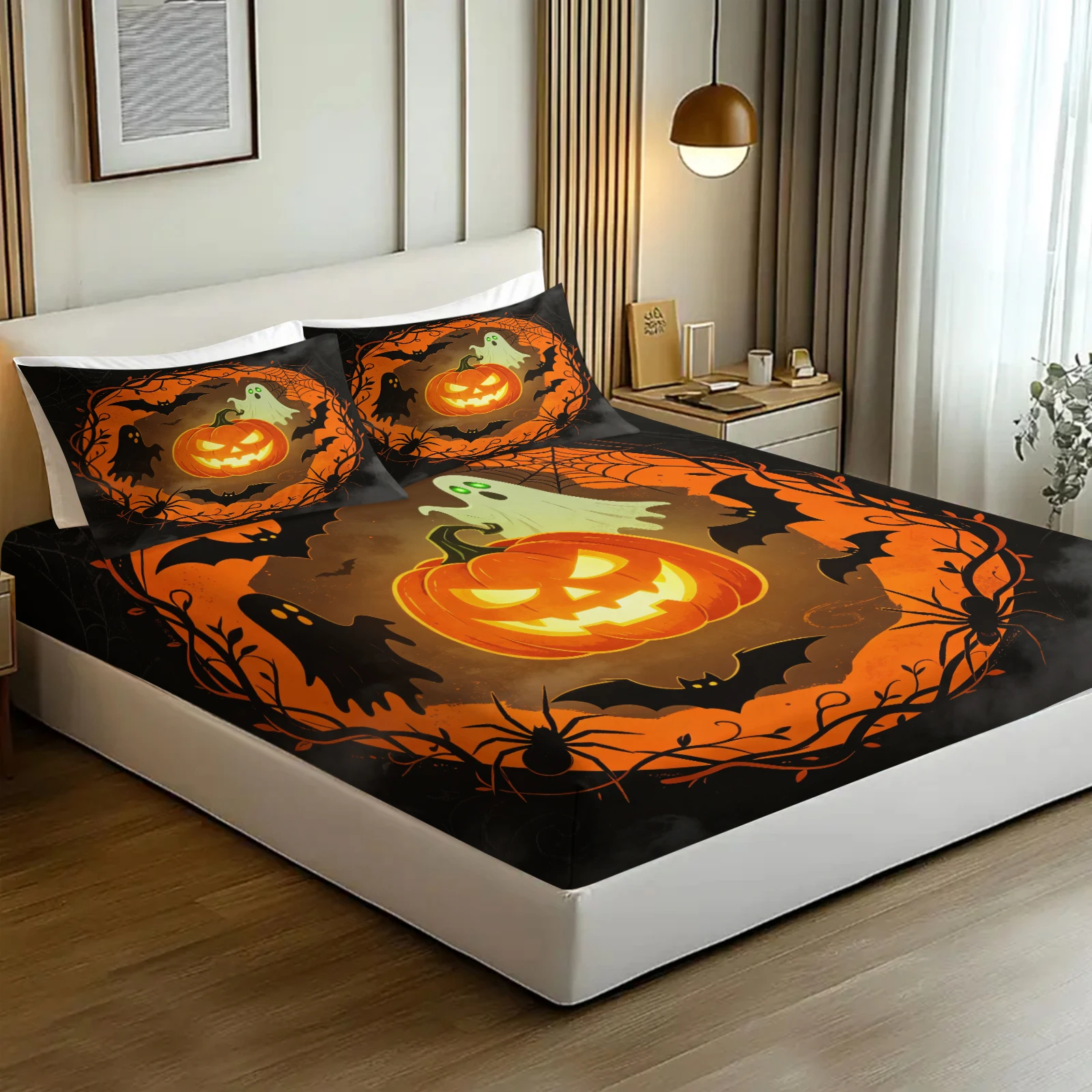Set Sprei Halloween Motif Hant - Fitted Sheet Deep ulasan dan harga