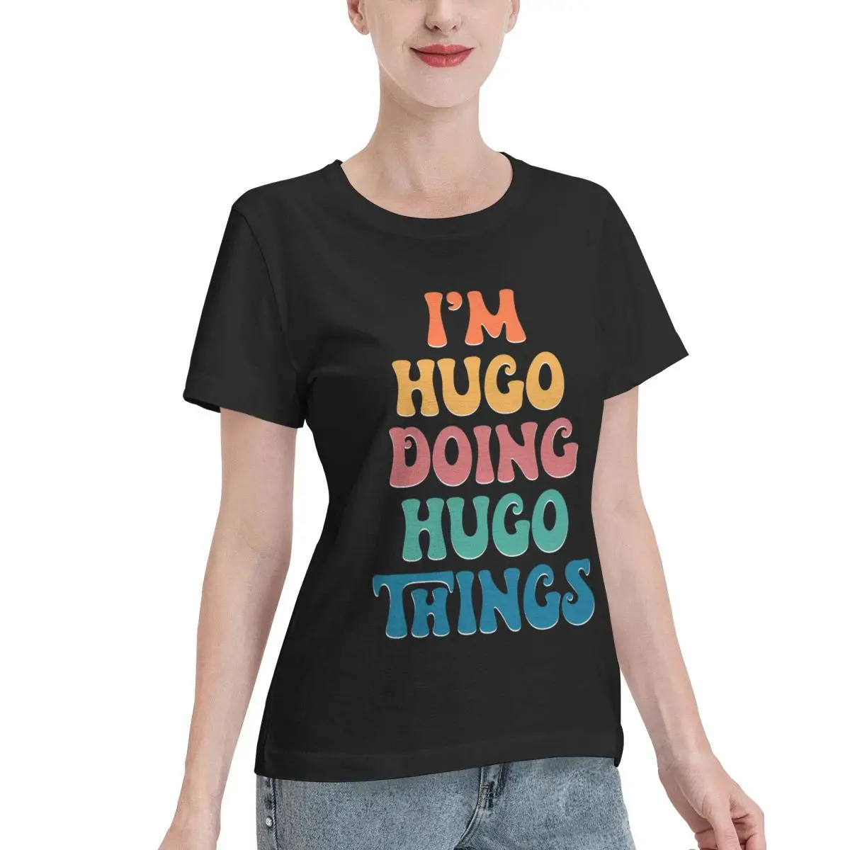Ootd Favorite Hugo Funny Retro First Name Women's T-shirt Cool Short Sleeve Casual Top
