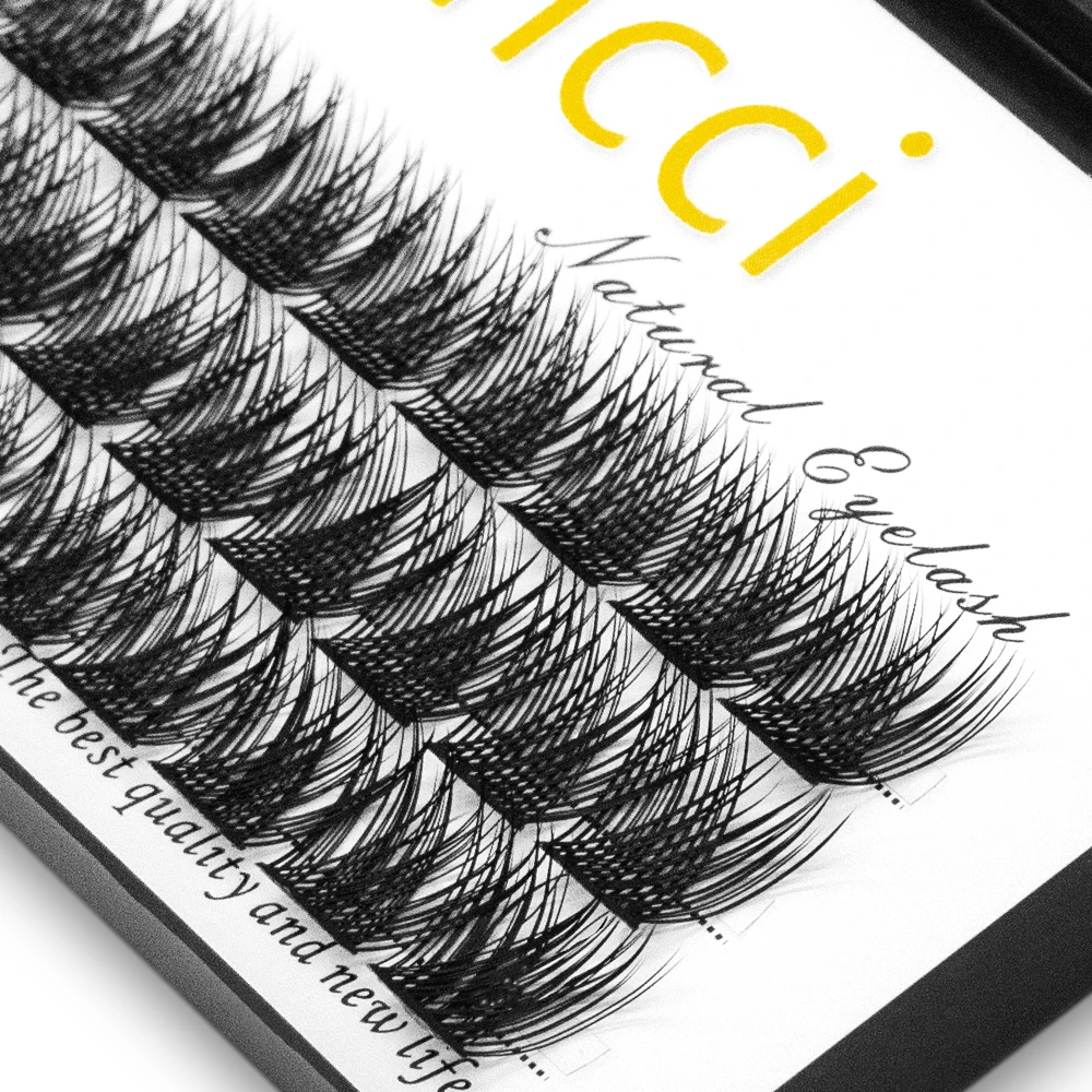 Kimcci W04 36 حزم المنك رمش تمديد فو المنك جلدة مجزأة كاذبة حزم الرموش الطبيعية سهلة التشغيل رمش