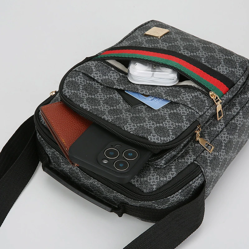 Vintage Pattern Multi-pocket Hand Crossbody Bag, Business Casual Commuter Shoulder Bag image 6