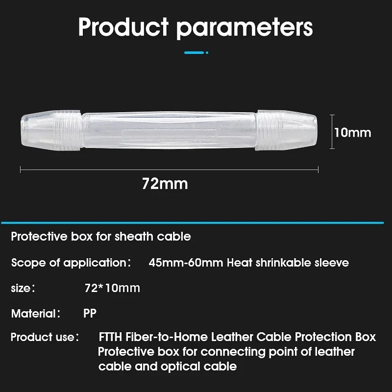 

100PCS Optical Fiber Interface Protection Box Leather Insulated Heat Shrink Tubing for Fiber Optic Cable Fusion Hot Melt