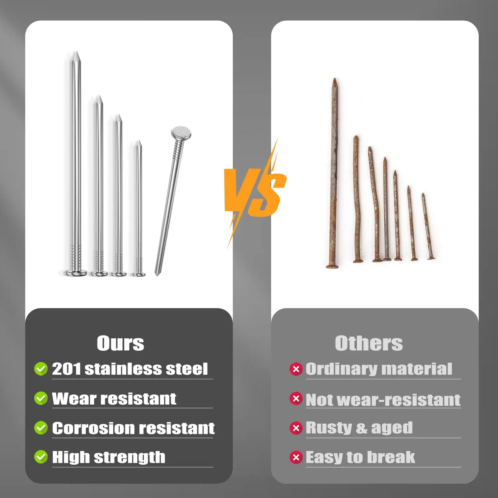 280pes เหล็กเล็บรอบหัว Tack สําหรับกล่องเครื่องประดับบานพับ Golden Silver ทองเหลืองโบราณ Fastener Pushpin ฮาร์ดแวร์