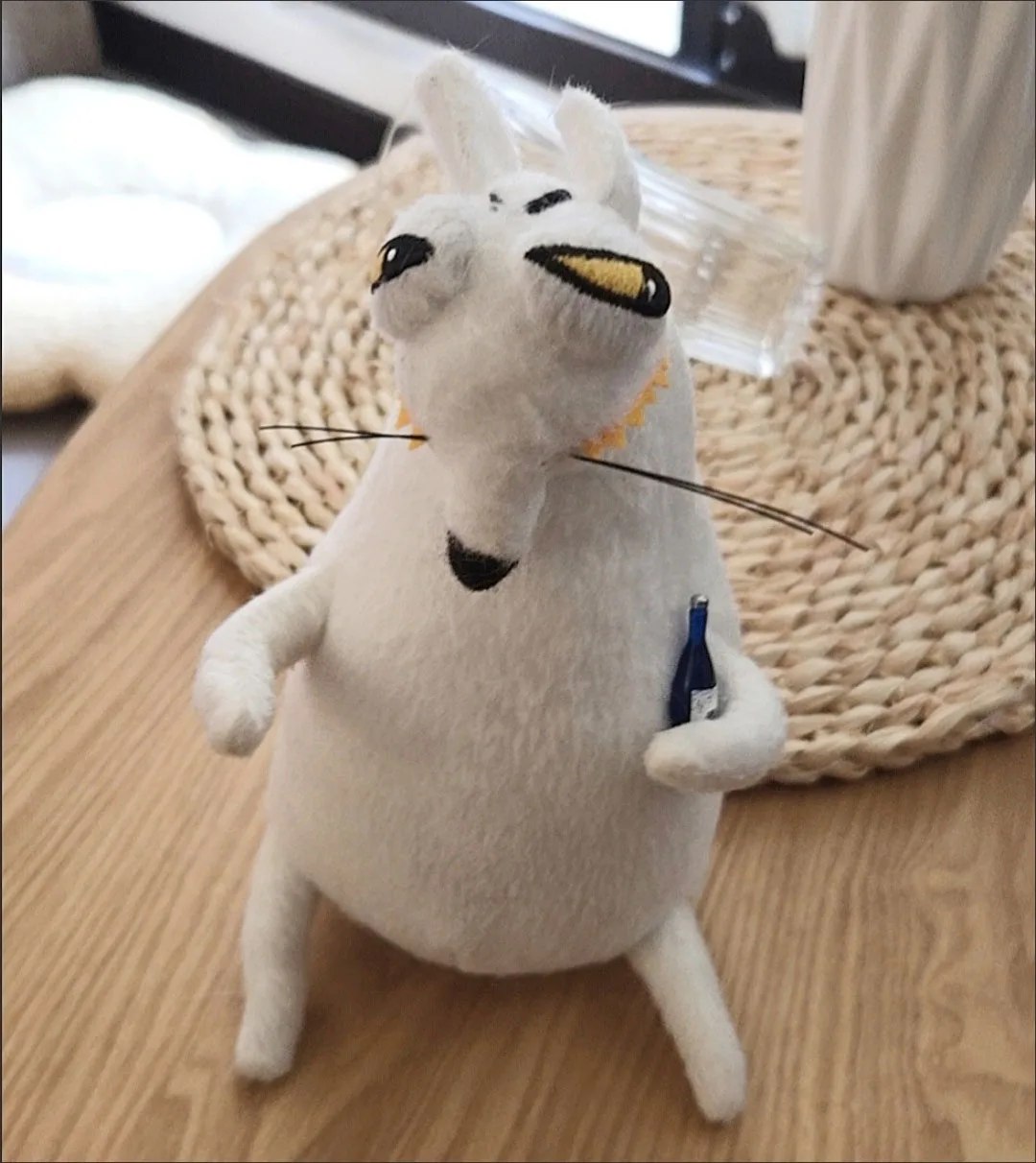 Ugly-Cute Squinty Fox Drunk Plushie Quirky Abstract Toy Creative Birthday Gift