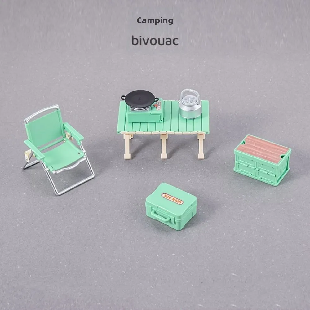 Mini 1:12 Dollhouse Miniature Chairs Plastic Multicolors Folding Chair Gas Stoves Model Decor Toy Doll House Accessories