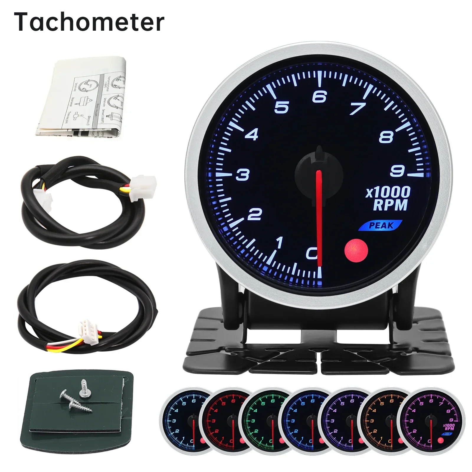2 Inch 52 MM Rook Lens Gauge Auto Turbo Boost Meter Oliedrukmeter 3Bar 2Bar PSI Turbo Gauge 8 kleuren Backlight Met Elektron