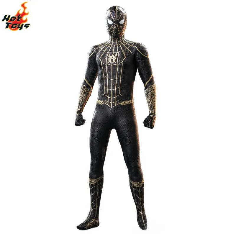 

New Original Hot Toys Marvel SPIDER-MAN BLACK GOLD SUIT MMS604 Action Figures Toys Gifts Collection