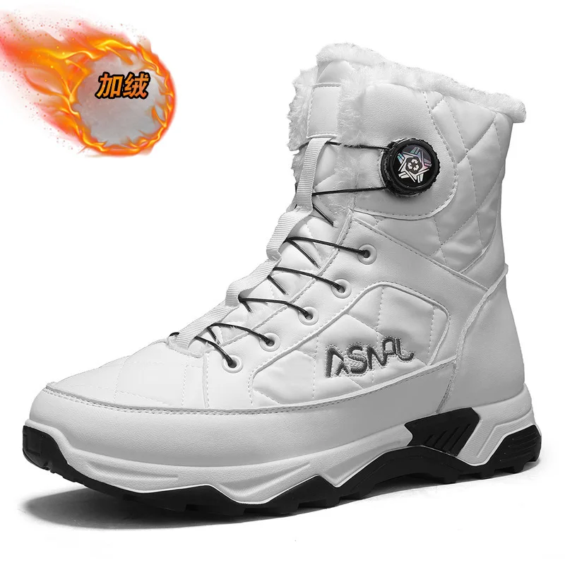 الشتاء عالية الجودة في الهواء الطلق حذاء من الجلد سميكة الدافئة القطن مقاومة البرد كبيرة الحجم مقاوم للماء الثلوج الأحذية للرجال والنساء #6