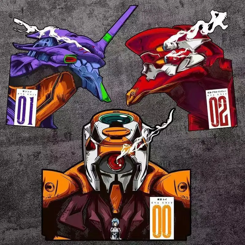 Стикеры для автомобиля 3 шт., наклейки для робота 00 01 02, нового века, грузовика, внедорожника, фургона, шлема, графика двигателя, водонепроницаемая