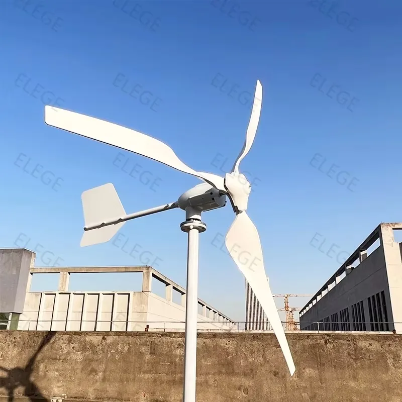 3KW-8KW Home Use 3 Blade Glass Fiber/Carbon Fiber Wind Turbine Flywheel Generator 24-220V CE Certified
