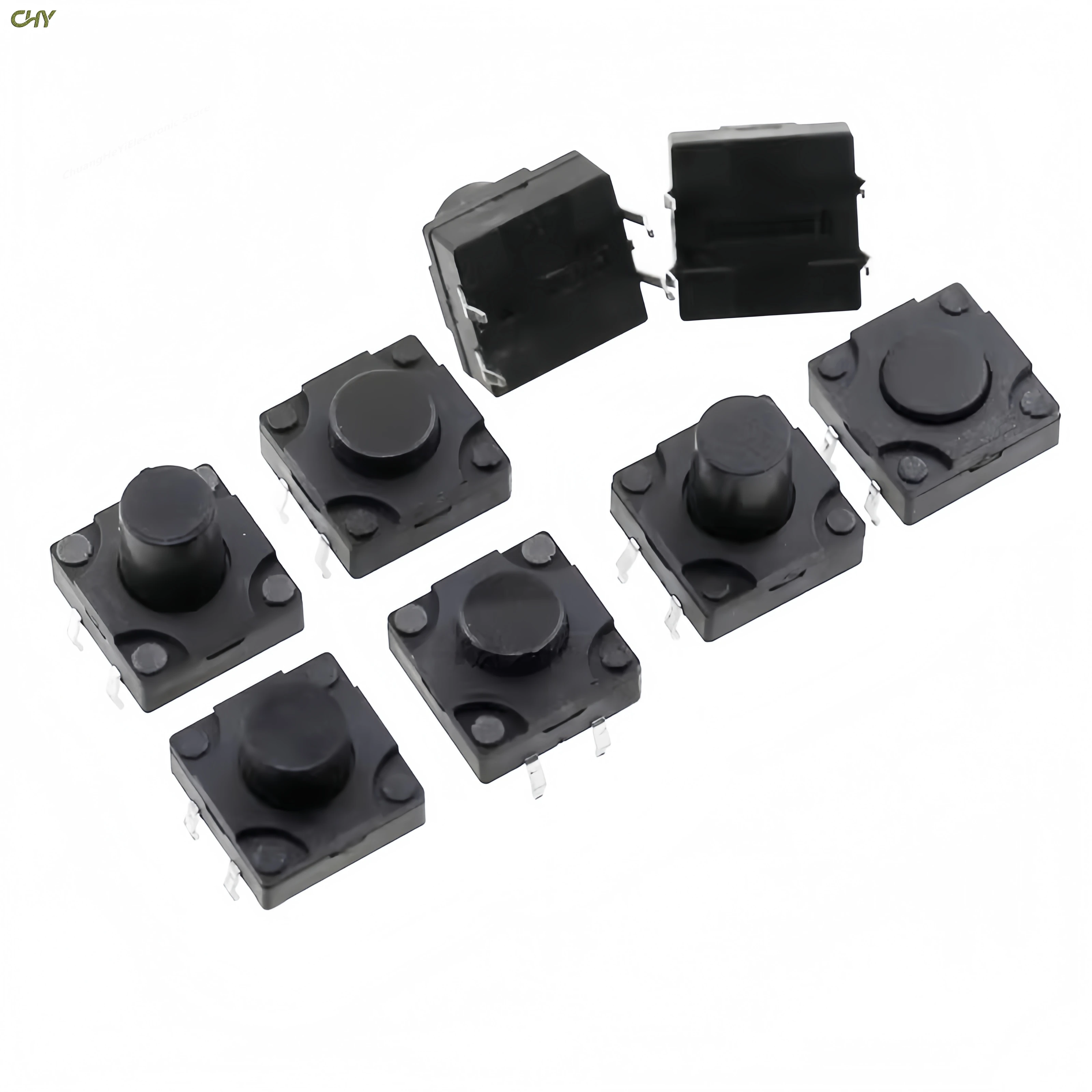 10/50/100Pcs 12x12mm Panel Waterproof Tact Switch 12x12x4.3/5/6/7-12mm Dustproof Switch 4Pin DIP Micro Buttons  12*12*4.3mm 5mm