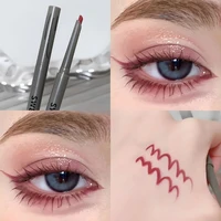 Lápiz Delineador de ojos rojo rosa Sexy, delineador de ojos de gusano de seda rojo vino mate Natural, fácil de colorear, Cosméticos de maquillaje de ojos impermeables