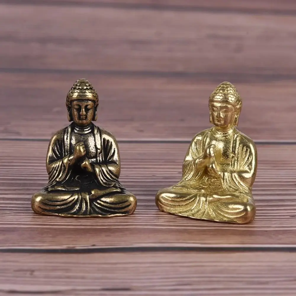 2 Colors Chinese Style Sakyamuni Pendant Creative Pure Brass Buddha Ornaments Portable Vintage Buddha Miniature