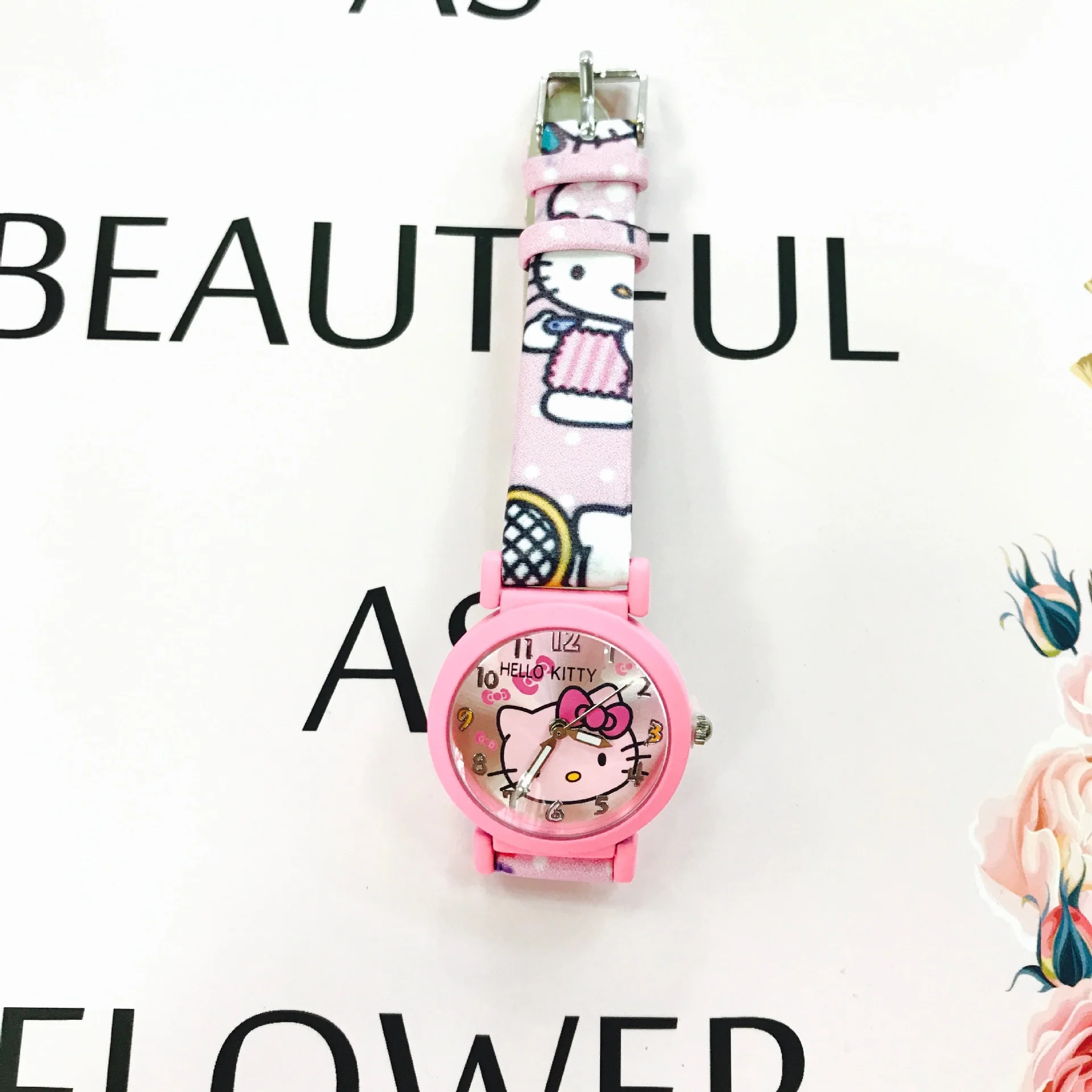 サンリオ漫画かわいいハローキティ腕時計女子学生甘い弓ギフトアニメアクセサリーガールフレンドギフトおもちゃ
