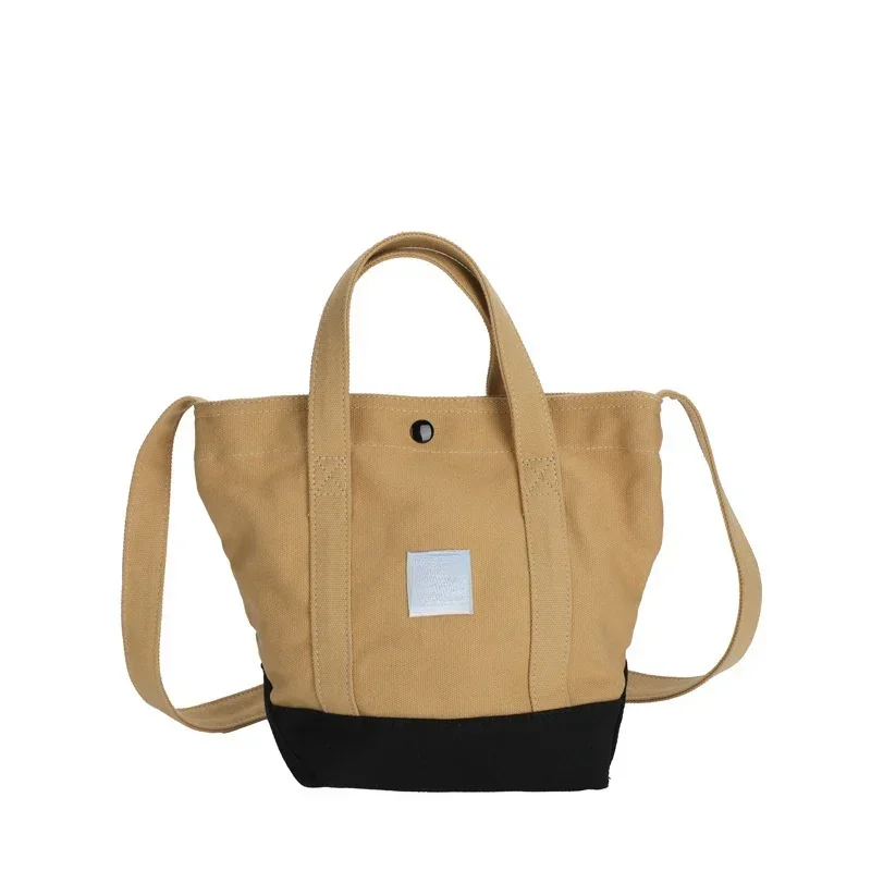 High Quality Beach Bag Popular Brands Plain Reusable Blank Canvas Tote Bag Leather Handles Fashionable Large Capacity Handbag