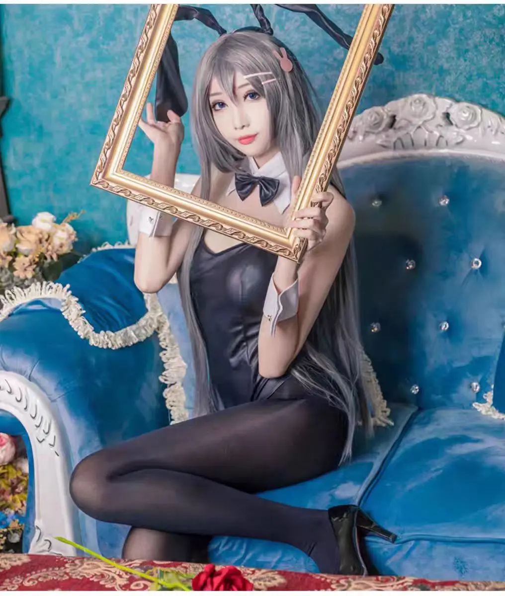 Sexy Bunny Girl Sakurajima Mai Cosplay Costume Jumpsuit Bunny Senpai Mai Sakurajima Cosplay Faux Leather Rabbit Bodysuit Women view 3