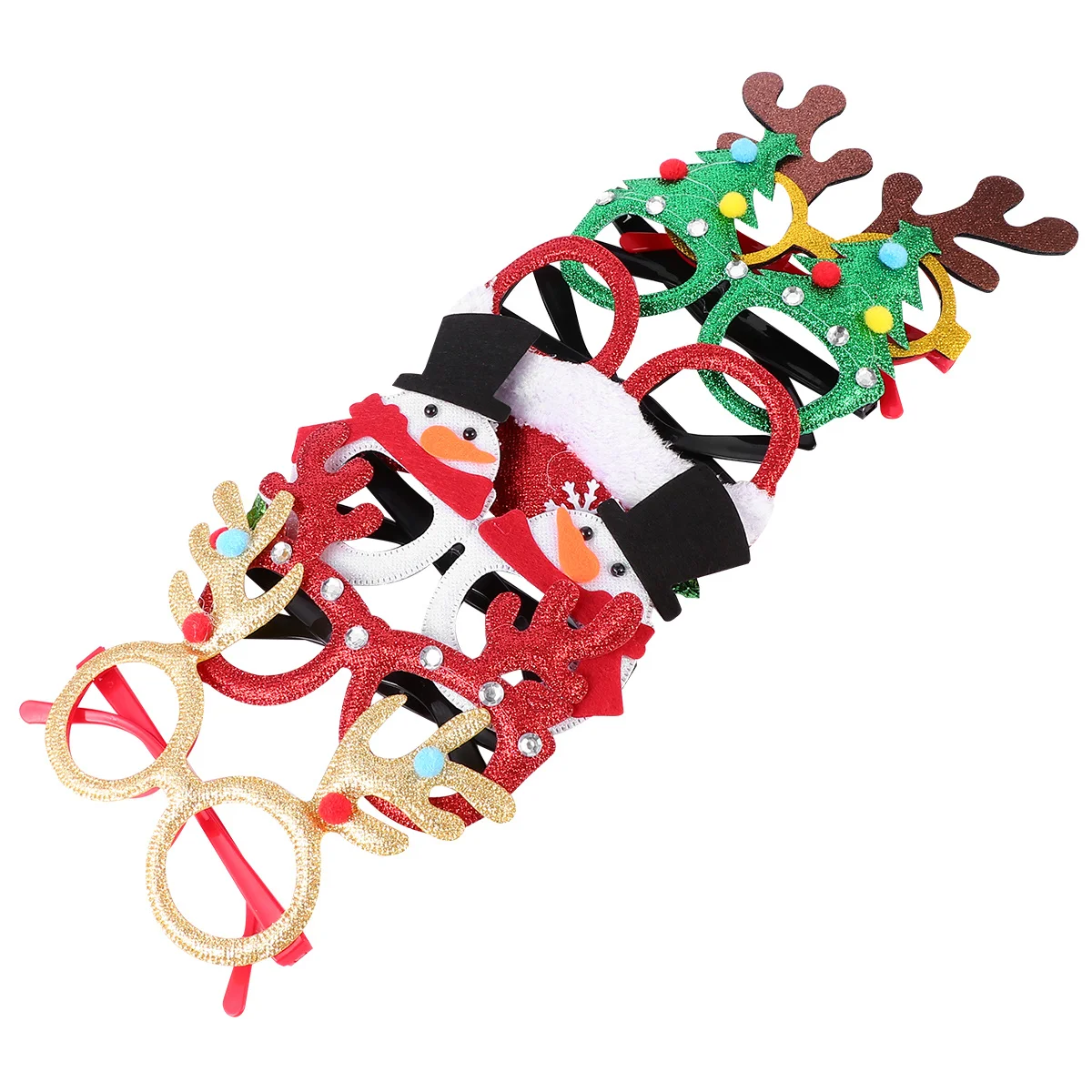 

6Pcs Christmas Glasses Decorative Party Eyeglasses Funny Performance Props for Masquerade Carnival Halloween Cosplay Party