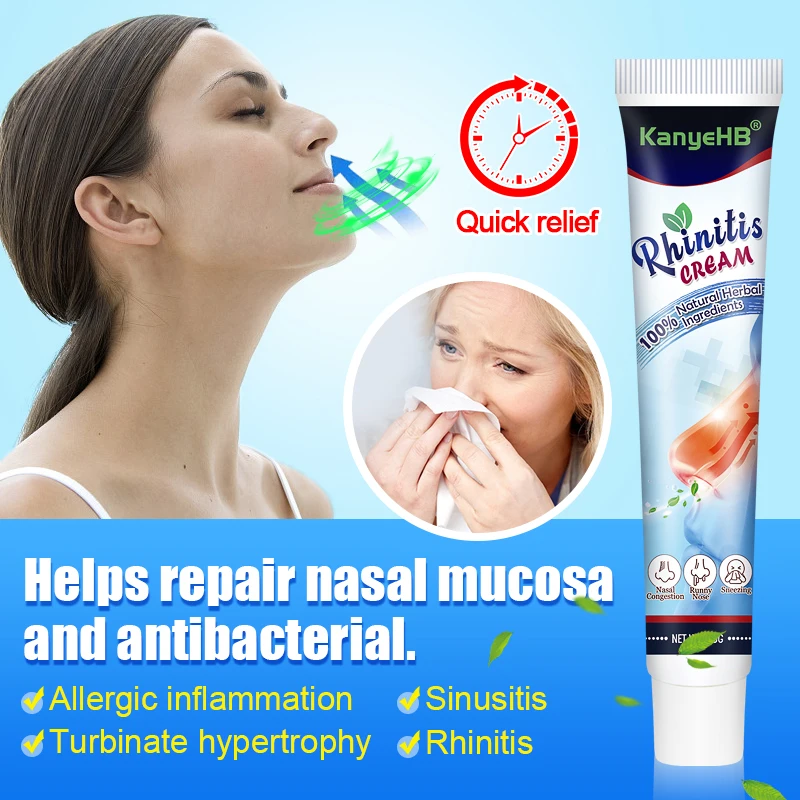 1Pcs Rhinitis Cream Chinese Herb Medical Chronic Sinusitis Treatment Nose Care Nasal Congestion Relief Ointment Health Care G020