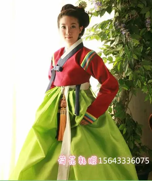 Korean Traditional Hanbok 6 Layer Skirt Daily Women Spring Dress Vintage Wedding