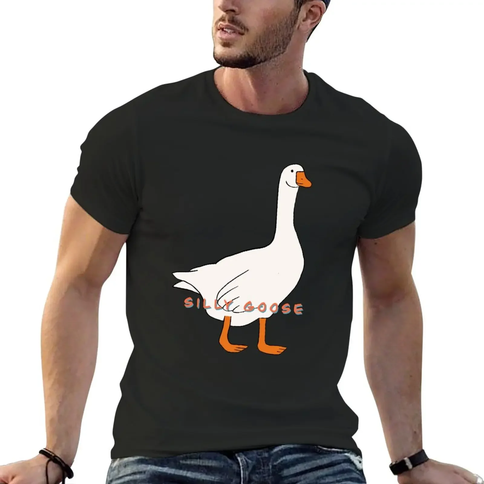 Silly Goose T-Shirt T-shirt for a boy korean fashion plain t-shirt plus size tops slim fit t shirts for men