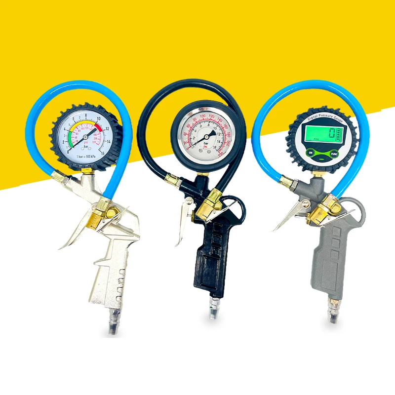 

0-220/0-16BarPsi Car Tire Pressure Gauge Pressure Gun Type For Air Compressor Auto Motorcycle SUV Inflator Pump Tire Repair Tool
