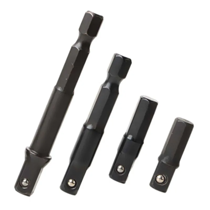 4Pcs/Set Impact Socket Adapter 1/4 Inch Shank Drill Bits Extension Rod Electric Drill Connecting Rods Power Tool Accessories