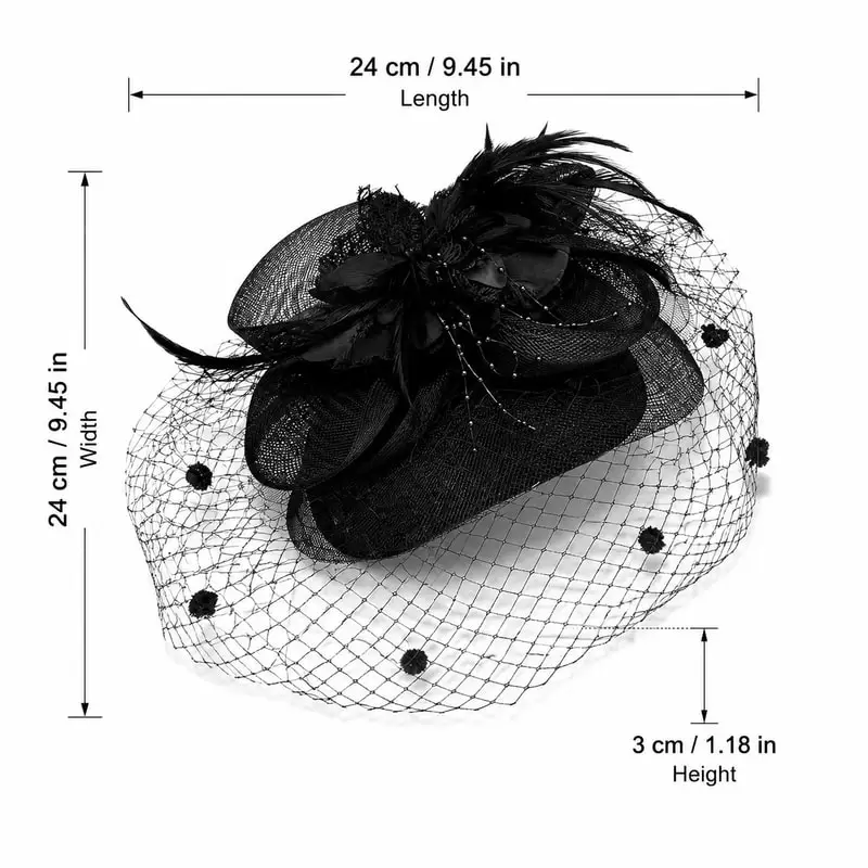 Fascinator Hat With Flower And Veil And Lace Gloves Set For Women Wedding Guest Cocktail Party Royal Ascot Formal Events