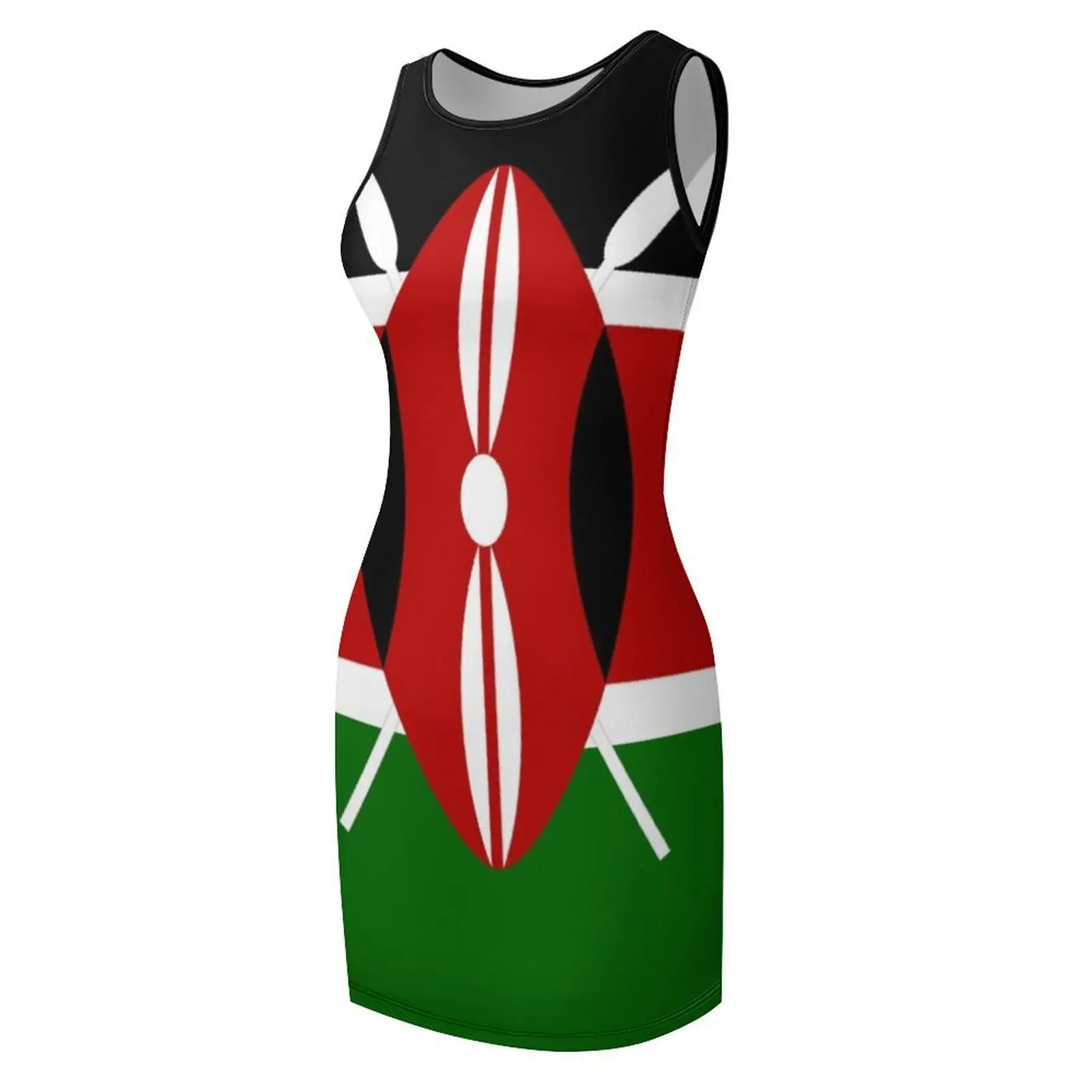 تي شيرت علم كينيا - ملصق نيروبي كينياني بدون أكمام فستان صيفي لصيف 2025 فستان نسائي