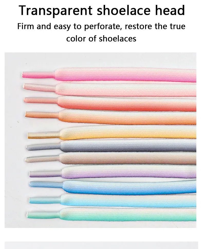 1 paar Elastische Schnürsenkel für Turnschuhe Flache Schnürsenkel für Sport Farbverlauf Tennis Schnürsenkel Gummi Bands Schnürsenkel – Detail 4