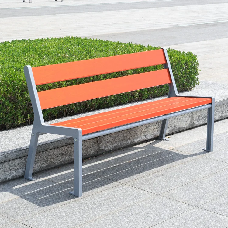 

Outdoor Metal Bench Patio Garden Seat Wood Waiting Wooden Street Benches Outdoor Park Pvc Plastic Wood Bench