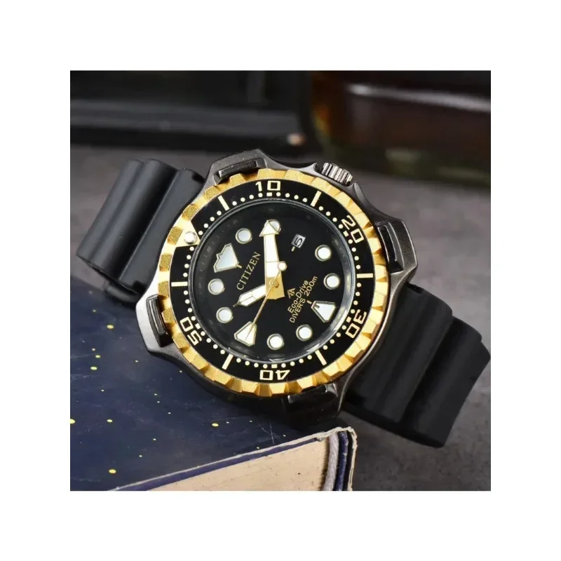 Brand CITIZEN Watch Men New Luxury Rubber Sport Watch Men Quartz Date Clock Waterproof Wristwatch Chronograph Men's Watches