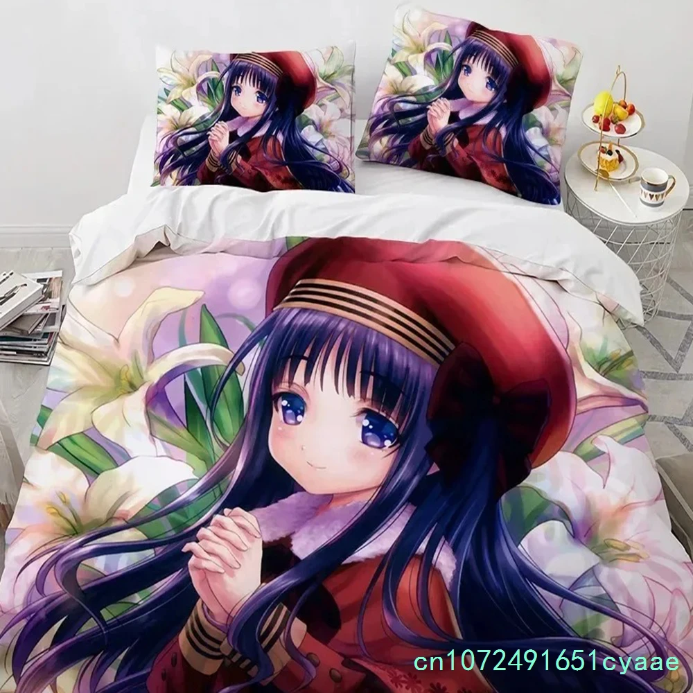 Card Captor Sakura Bedding Set 3d Printing Anime Girl Duvet Cover Decoration For Children's Room Queen King Size