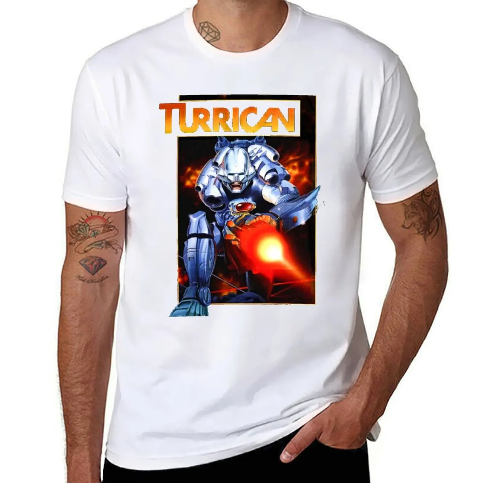 

Turrican (Transparent) C64 T-Shirt cotton tshirt 100% man t shirt designer T-Shirt