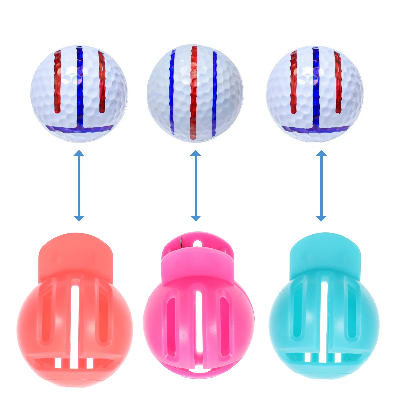 

3pcs Double-Sided Ball Marking Tool Professional Golfing Balls Liner Durable Golfing Line Drawing Gadget For Outdoor Golf