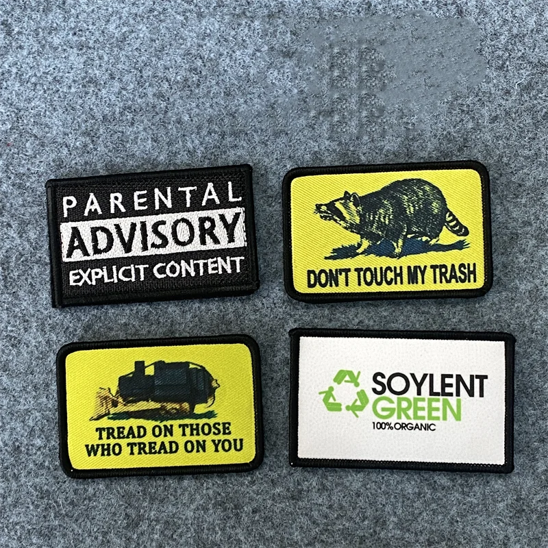 PARENTAL ADVISORY EXPLICIT CONTENT Print Patch Tread on Those Who Tread on You Morale Badge Hook&Loop Backpack Clothes Patches