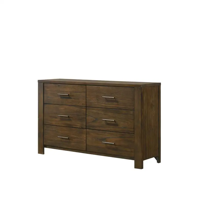 

Oak Finish Dresser with Multiple Drawers for Storage and Organization