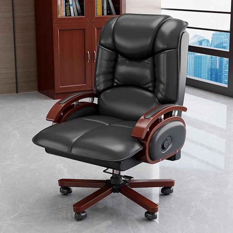 Recumbable office leather business sedentary comfortable office chair home seat computer class chair
