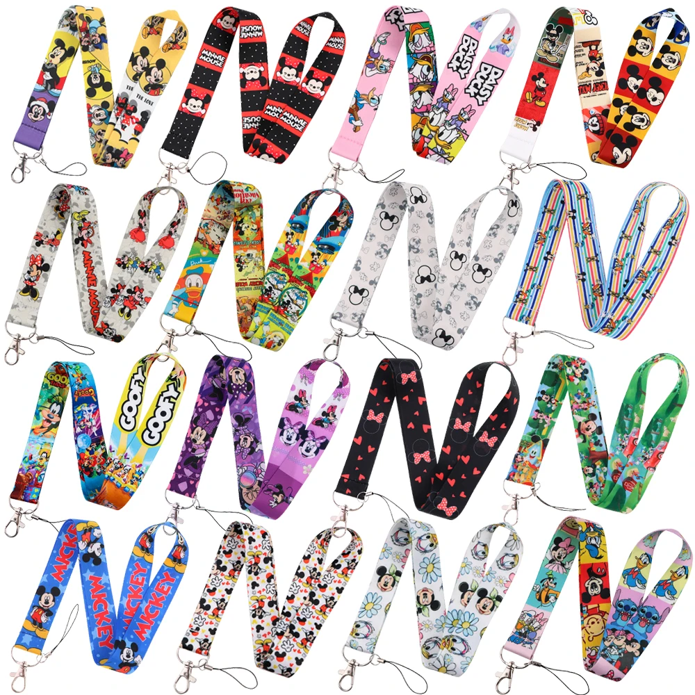 Mickey Mouse Lanyard Rope Keychain for Key Neck Strap ID Name Badges Holder Mobile Phone Work Pass Bus Card Accessories