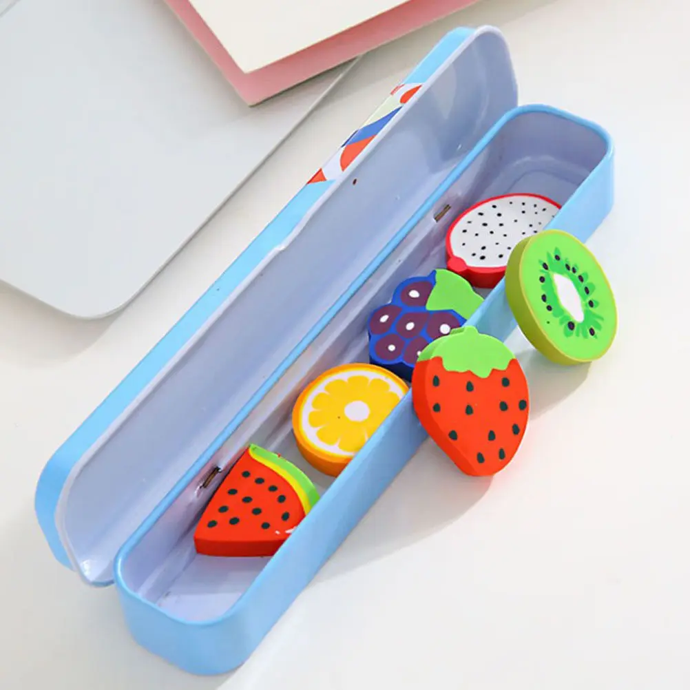 

50Pcs Fruit Eraser Pack Lovely Kids Pencil Erasers Fast Cleaning Writing Draft Stationery School Supplies Children Study Fun