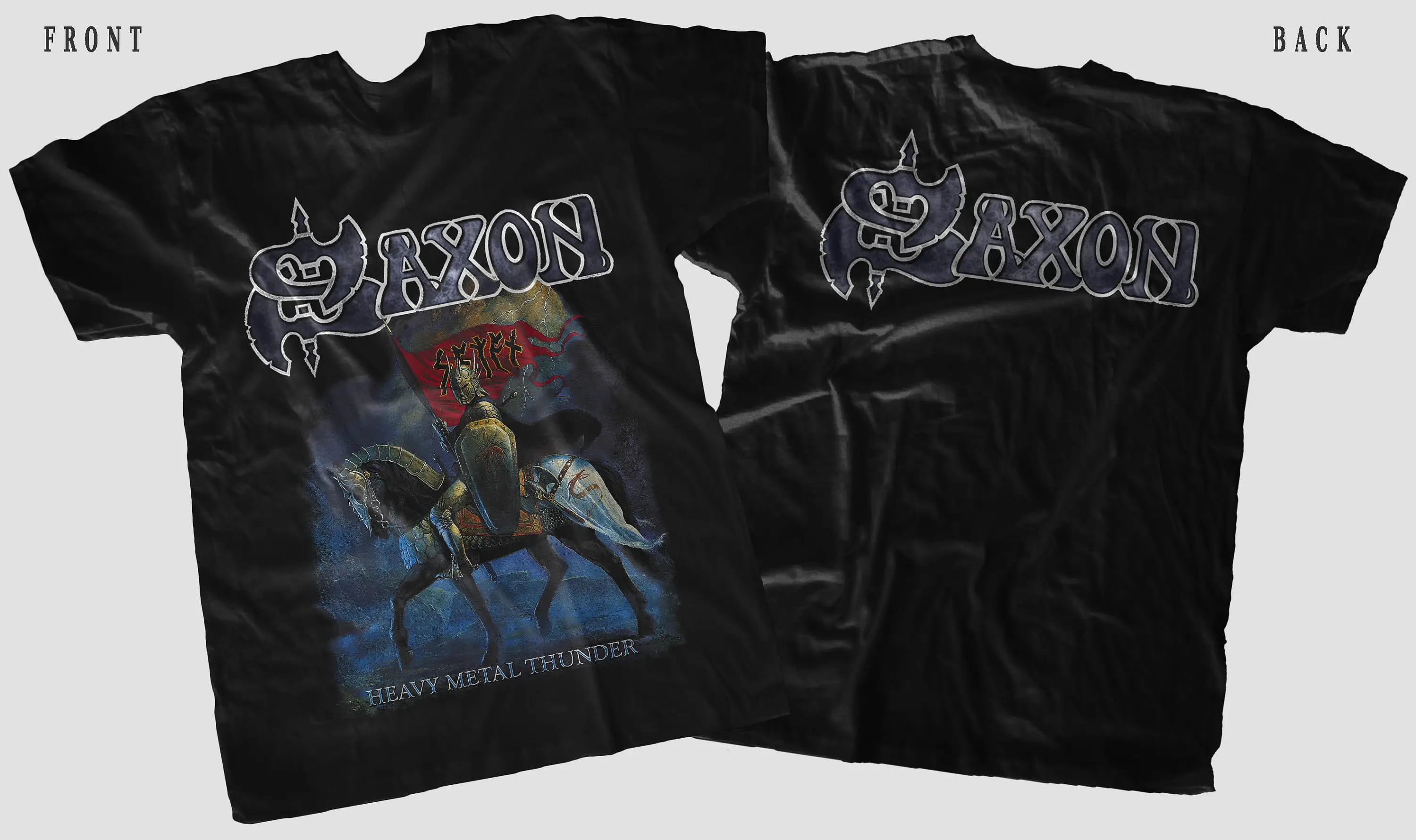 SAXON T-shirt RapMetal Thunder, T-shirt imprimé Dtg, Dtf, Nouveau