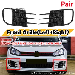 Pair ABS Car Front Bumper Fog Light Grille Cover Fog Light Cover Trim For VW Golf 6 MK6 VI GTI R R20 2008-2013 5K0853665C