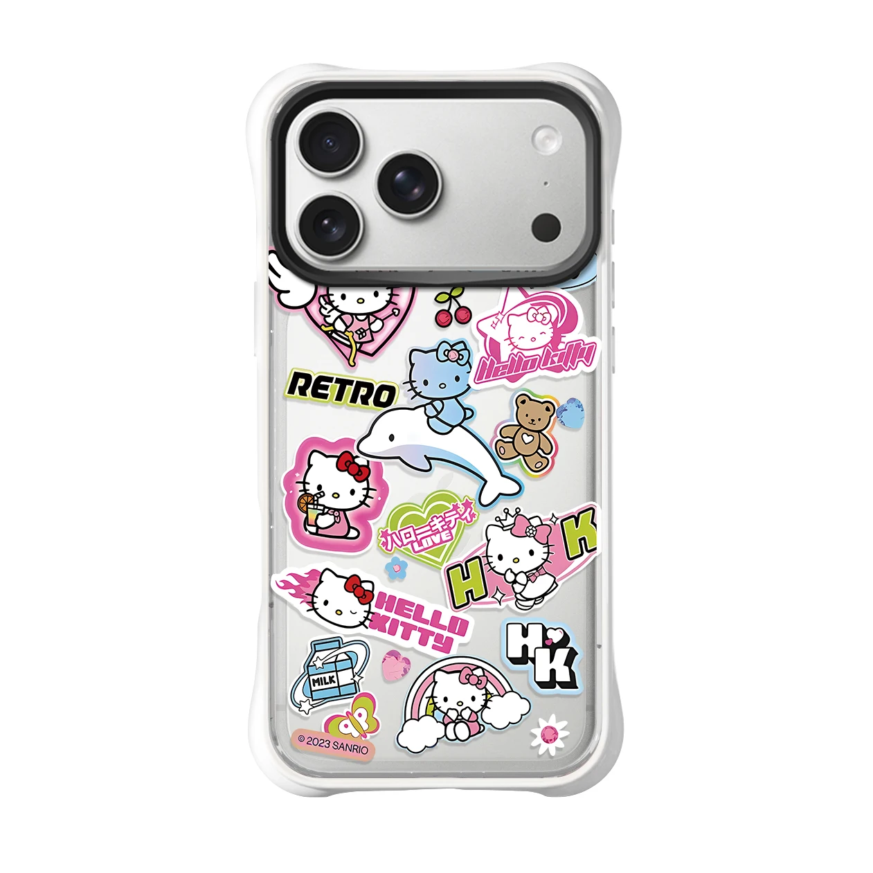 Kawaii Sanrio Trendy Hello Kitty Painted Clear Girlish Case For IPhone 17 Pro Max 16 15 14 Pro PC+TPU Four-Coner Anti-drop Cover view 6