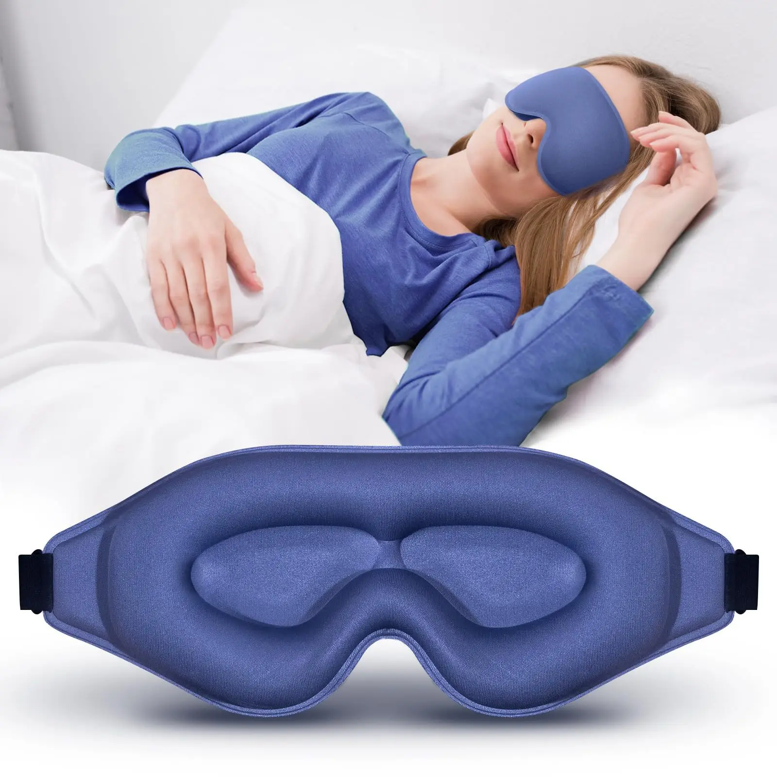 3D Sleep Eye Mask Blackout Sleeping Blindfold No Pressure Eyelash Soft Comfortable Nap Rest Travel Accessories for Adult Student
