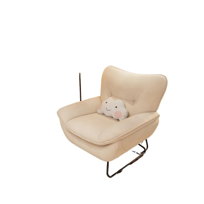 Cream wind single sofa modern simple living room leisure recliner, balcony lazy sofa