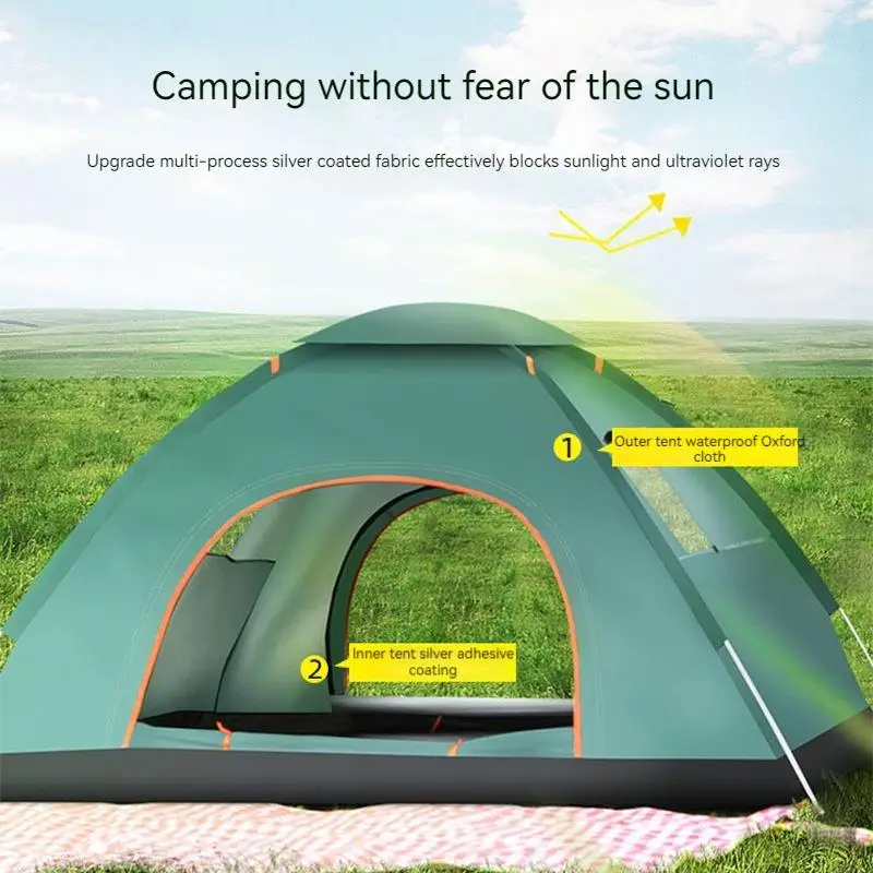 Jungle-Stay Outdoor Tent Fully Automatic 3-4 Person Portable Folding UV Resistant Rain Proof Wind Proof Camping Equipment curtis stigers i think it s going to rain today 1 cd