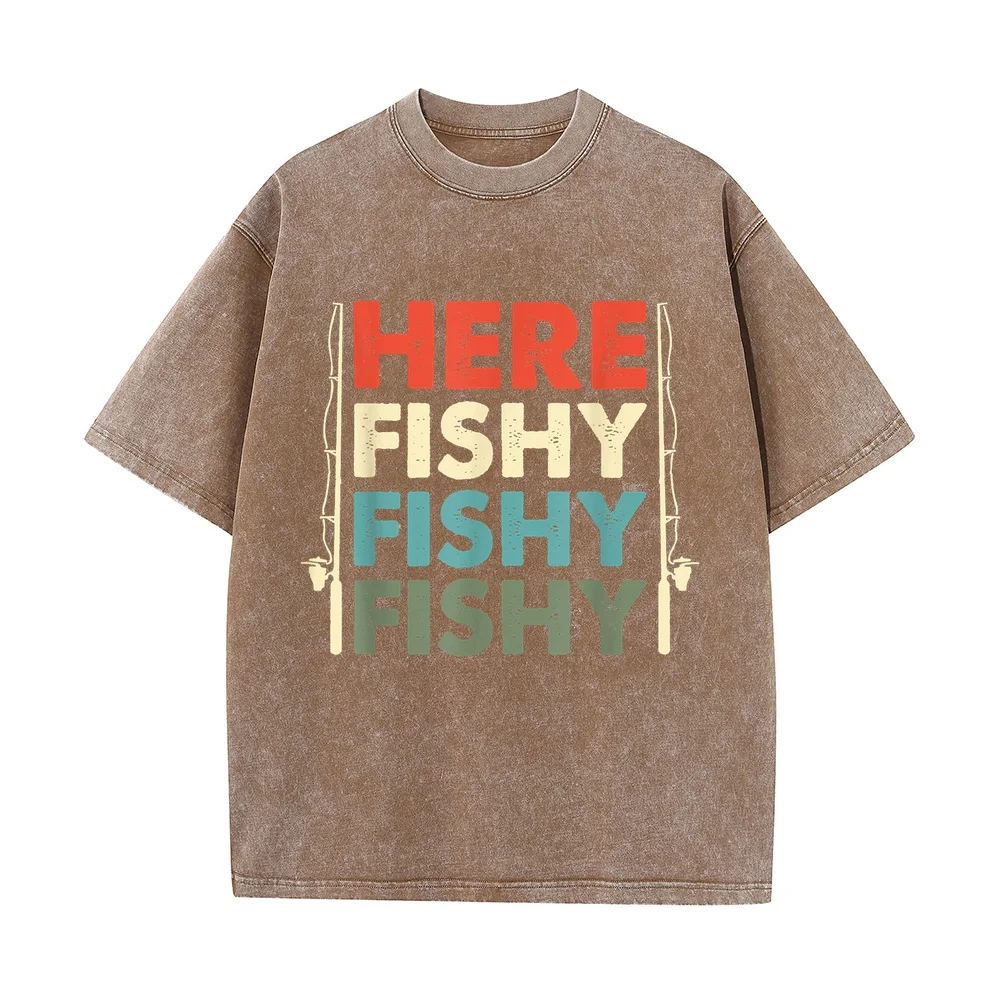 Trendy American I Love Fishing T-Shirt Unisex Adult Black Short Sleeve Classic Fit Small Luxury Brand Cat Men's Clothing
