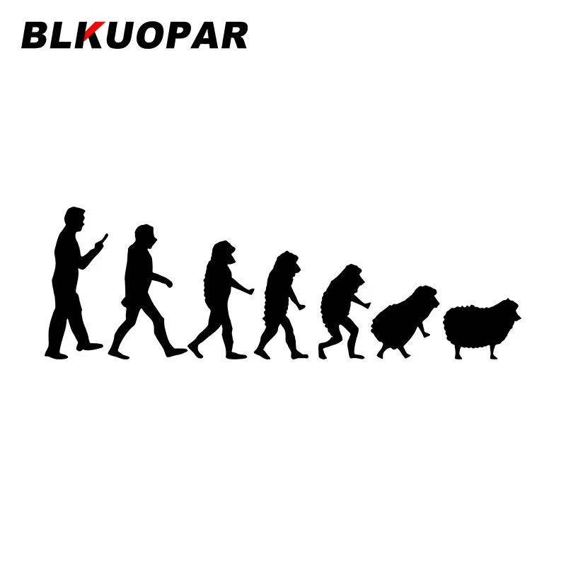 

BLKUOPAR Эволюция овцы, овцы, автомобильные наклейки, индивидуальные наклейки, окклюзия, царапины, высечка, крышка топливного бака, товары